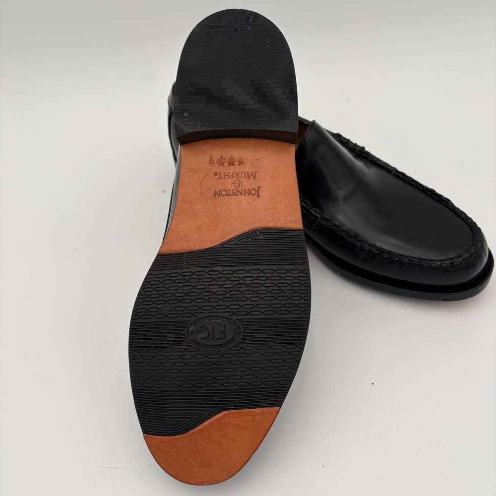 Johnston & Murphy Black Leather Penny Loafer Shoes Mens Size 8 D - Picture 3 of 6